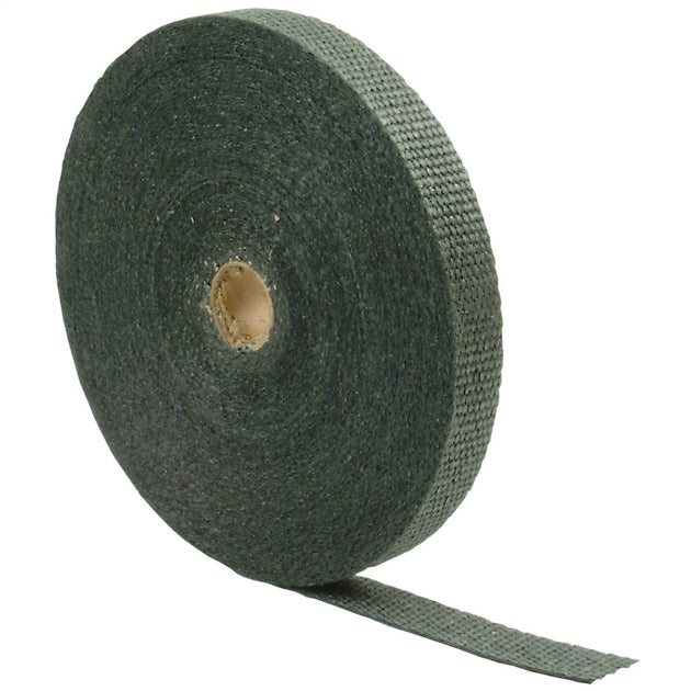 Black DEI Exhaust Wrap 1-inch by 100 feet, heat-resistant exhaust insulation for automotive applications.