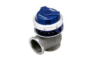Turbosmart WG40 Gen V Comp-Gate 40mm blue wastegate with 14 PSI boost pressure, featuring a compact design and durable construction.