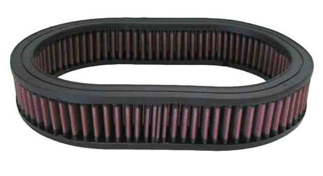 K&N Engineering oval drop-in air filter measuring 11.5x8.125x2 inches, designed for improved engine airflow and filtration.