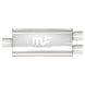 MagnaFlow Mag SS muffler with 18x5x8 inch dimensions and 3x2.5/2.5 inch inlet/outlet pipes for car exhaust systems.