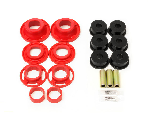 BMR Suspension BMR 12-15 5th Gen Camaro rear cradle bushing kit in black and red, rear differential bushings for street performance.