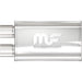 Magnaflow MagnaFlow muffler Mag SS 14x5x8 with 2.5-inch inlet and outlet, showcasing the polished stainless steel exterior.