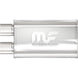 Magnaflow MagnaFlow muffler Mag SS 14x5x8 with 2.5-inch inlet and outlet, showcasing the polished stainless steel exterior.