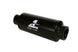 Aeromotive fuel filter with AN-12 ORB connection and 10-micron microglass element for inline fuel filtration system.