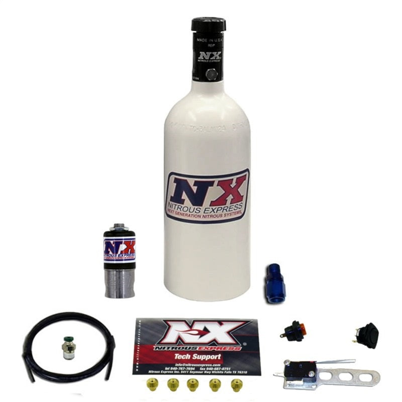 Nitrous Express Incognito dry nitrous kit with 1.4lb bottle, showcasing the compact nitrous system for performance vehicles.