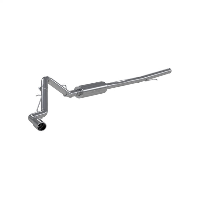 MBRP 2019+ Chevrolet Silverado and GMC Sierra 1500 3-inch cat back exhaust with single side exit, aluminized steel.