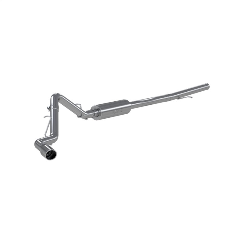 MBRP 2019+ Chevrolet Silverado and GMC Sierra 1500 3-inch cat back exhaust with single side exit, aluminized steel.