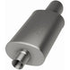MagnaFlow stainless steel muffler with tip, 14x5x8 inches, featuring dual outlets and polished finish for performance exhaust systems.