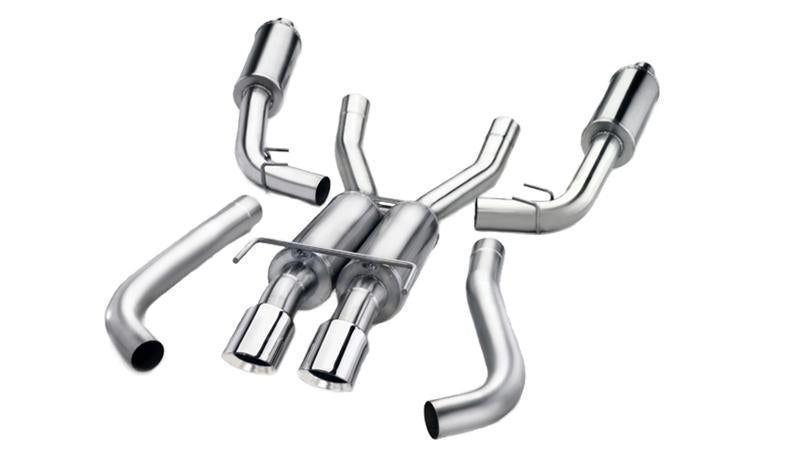 Polished Corsa Sport Catback Exhaust with tips for 2005-2006 Pontiac GTO 6.0L V8, featuring dual exhaust tips and stainless steel finish.