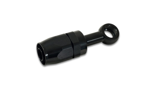 Vibrant Banjo Hose End Fitting -6AN for automotive fuel or oil lines, with metallic finish and detailed threading visible.