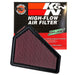 K&N Engineering replacement air filter for Cadillac CTS/CTS-V 3.6L V6 engine, drop-in design, visible filter material and frame.