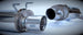HKS catback exhaust system for Nissan Skyline GT-R R32, RB26DETT engine, Urban Matte Edition super turbo muffler, side view