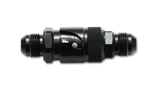 Vibrant aluminum -4AN quick release fitting with Viton seal, showcasing polished metal and secure connection for fluid systems.