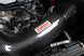 Chevrolet Camaro SS 6.2L V8 Corsa Performance carbon fiber open element cold air intake with oiled filter, enhancing engine airflow and performance.