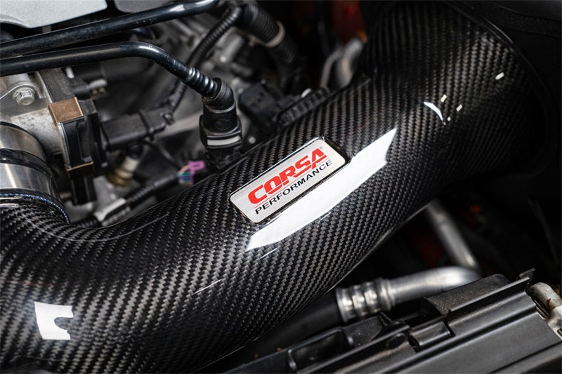 Chevrolet Camaro SS 6.2L V8 Corsa Performance carbon fiber open element cold air intake, dry filter, high-performance engine upgrade