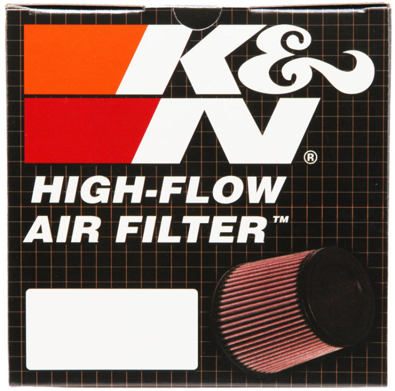 K&N Engineering oval drop-in air filter with black frame and pleated filter media, measuring 8.785x5.25 inches and 4.5 inches high