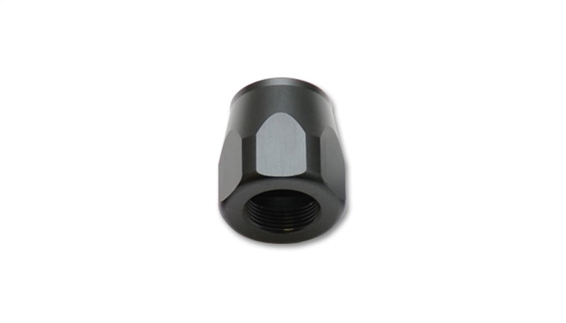 Black Vibrant -10AN hose end socket fitting for high-performance fluid connections, designed for automotive and racing applications.