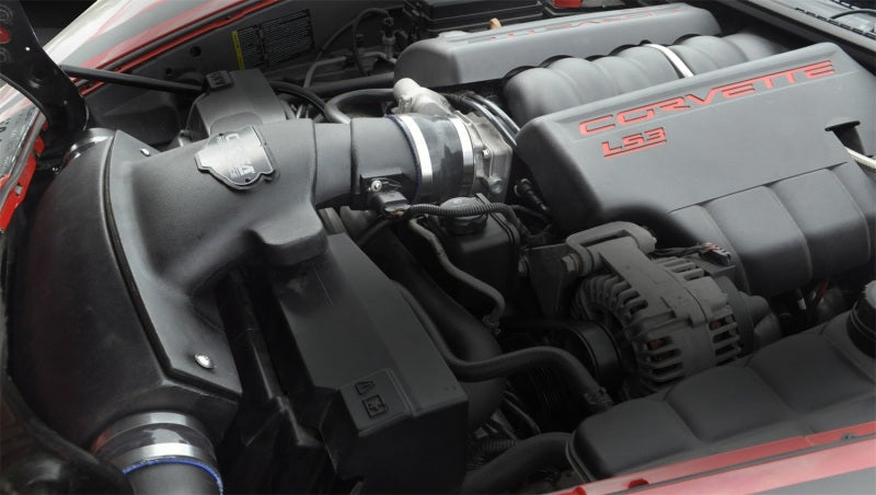 CORSA Performance cold air intake for Chevrolet Corvette C6 08-13 V8 engine, shown with polished metal and air filter component