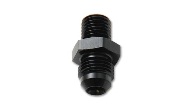 Vibrant straight adapter fitting from -8AN to 20mm x 1.5 metric size, used for fluid or fuel line connections.