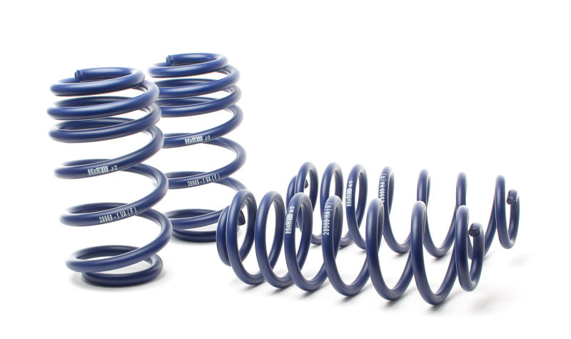 H&R 13-16 Audi A4 Allroad B8 AWD sport lowering springs installed on vehicle, showcasing suspension upgrade.
