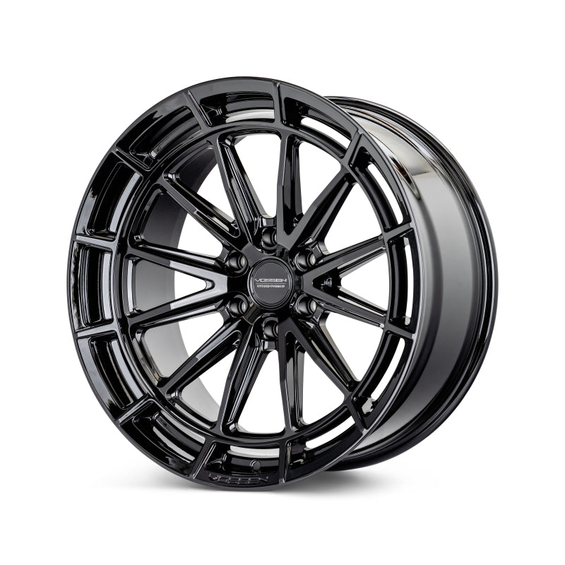 Vossen HFX-5 22-inch forged gloss black wheel with deep face, 6x139.7 bolt pattern, ET20 offset, and 106.1 bore size.