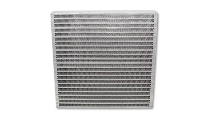 Vibrant universal oil cooler core measuring 12x12x2 inches with vibrant fins for efficient engine cooling.