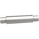 MagnaFlow Mag SS 4X4X14 3 muffler showing the stainless steel construction with inlet and outlet pipes for truck exhaust systems