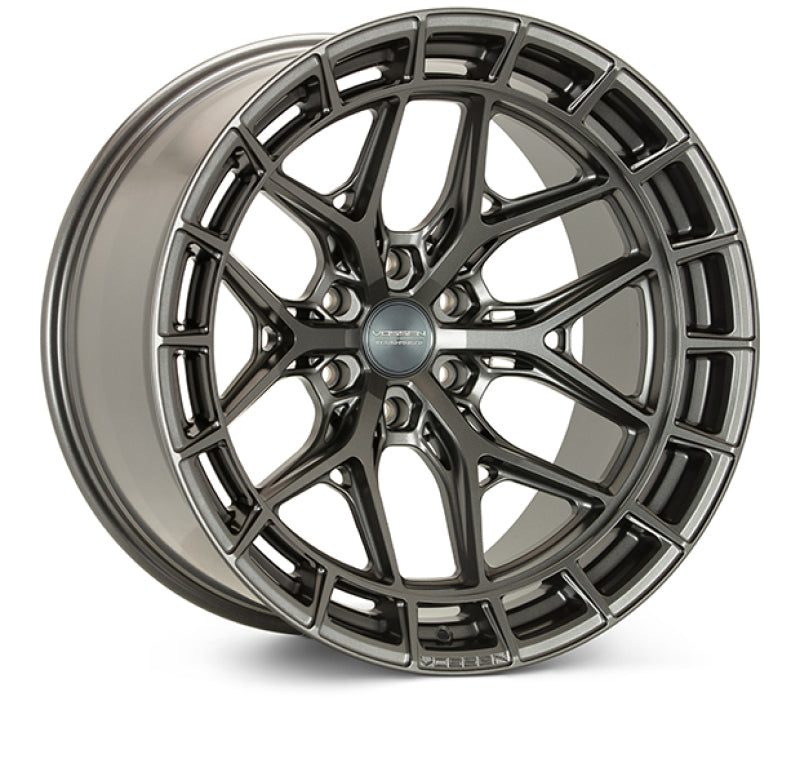 Vossen HFX-1 forged wheel, 17x9 inches, matte gunmetal finish, deep concave design, 6x135 bolt pattern with ET0 offset.