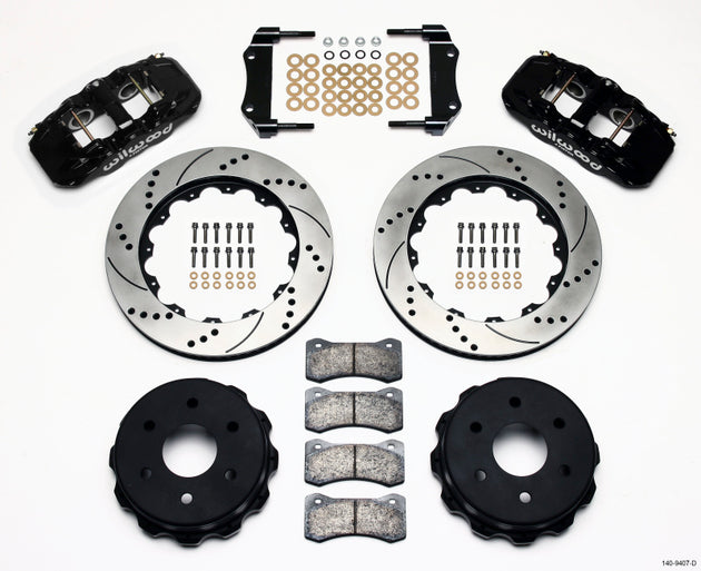 Wilwood AERO4 rear truck brake kit with drilled rotors and OE caliper for 1999-2010 GM 1500 SUVs, big brake upgrade.