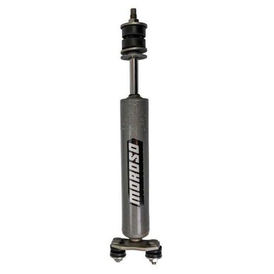Moroso 62-67 Chevy II 3-way adjustable front drag shock absorber showing the shock with mounting hardware