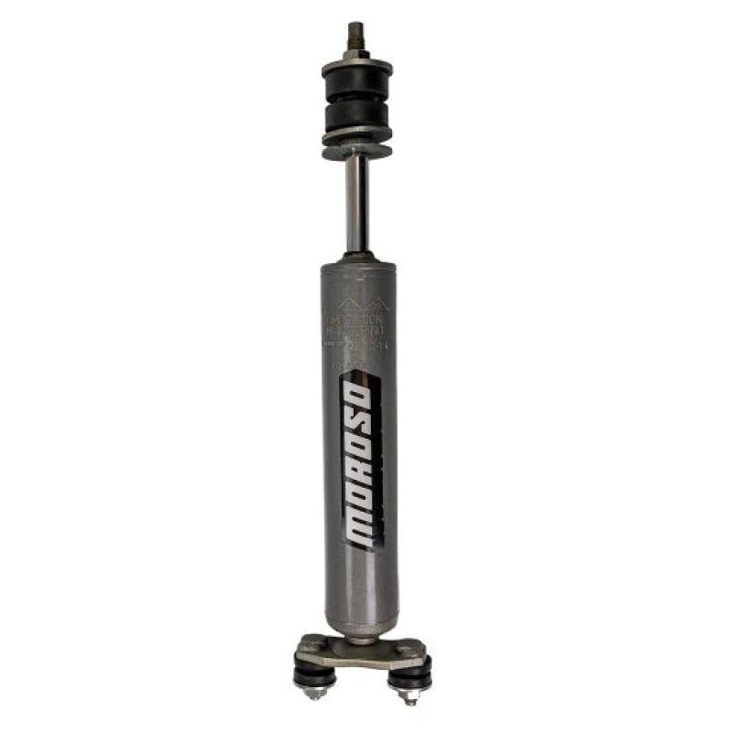 Moroso 62-67 Chevy II 3-way adjustable front drag shock absorber showing the shock with mounting hardware