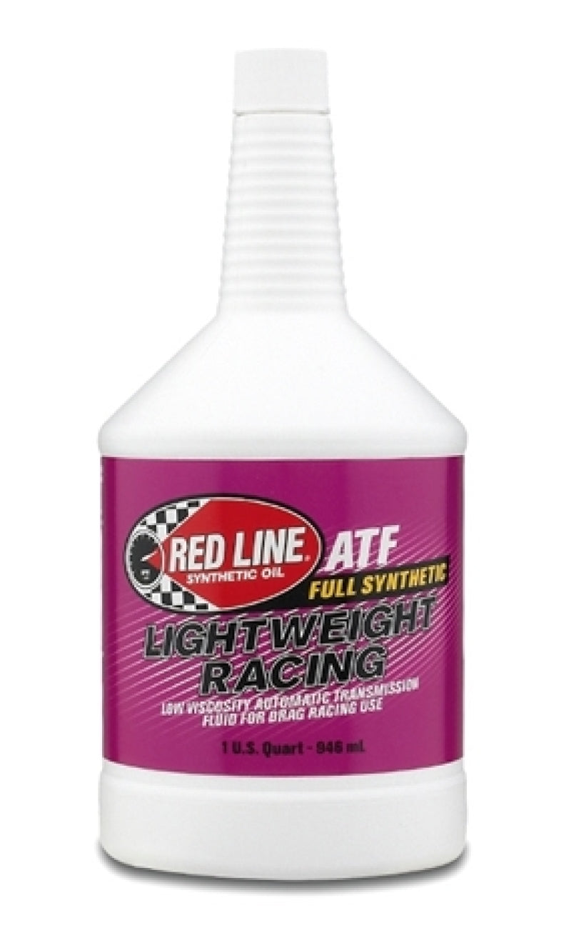 Red Line Lightweight Racing ATF gear oil quart container, designed for high-performance transmissions and racing vehicles.