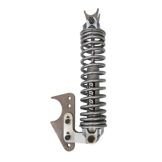 Pair of Moroso universal drag rear adjustable coil-over shocks with mounts, designed for enhanced suspension performance.