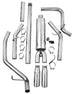 MBRP 14 Chevy/GMC Silverado/Sierra dual split side T409 3-inch cat back exhaust system shown on pickup truck.