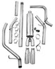 MBRP 14 Chevy/GMC Silverado/Sierra dual split side T409 3-inch cat back exhaust system shown on pickup truck.