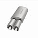 MagnaFlow stainless steel muffler with tip, 14x5x8 inches, featuring dual inlet and outlet pipes, for automotive exhaust systems.