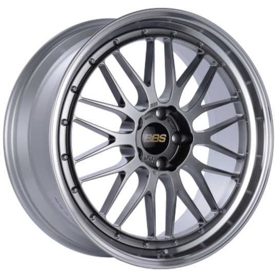 BBS LM forged wheel 17x7.5 inches, 4x100 bolt pattern, diamond black finish with diamond cut lip, ET40 offset, center cap included