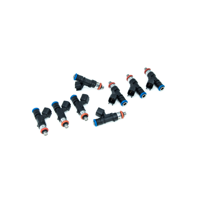 DeatschWerks LS2/05-06 6.0L V8 Cadillac CTS-V fuel injector set with 8 high-performance injectors for 8-cylinder engines.