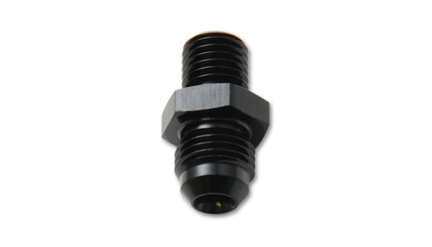 Vibrant straight adapter fitting, -12AN to 14mm x 1.5 metric, with metal construction and smooth finish.