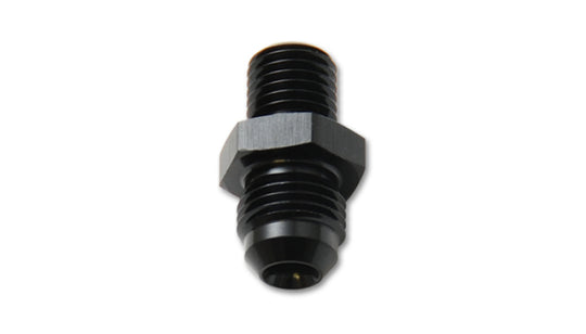Vibrant 16AN to 22mm x 1.5 metric straight adapter fitting, metal construction, with threaded ends for fluid connection.