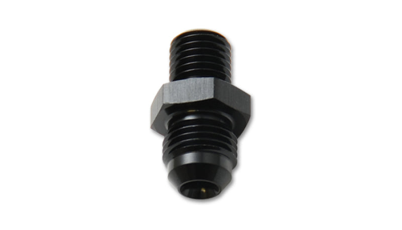 Vibrant straight adapter from -4AN to 10mm x 1.0 metric fitting, showing the metal fitting with threaded ends.