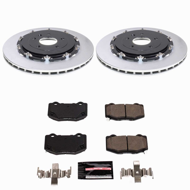 PowerStop Chevrolet Corvette rear Z23 coated brake kit with performance brake rotors and pads for model years 2015-2019.