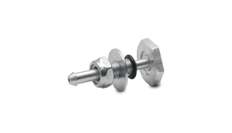 Vibrant soft mount vacuum line fitting assembly with metal connector for silicone hoses, used in automotive vacuum systems.