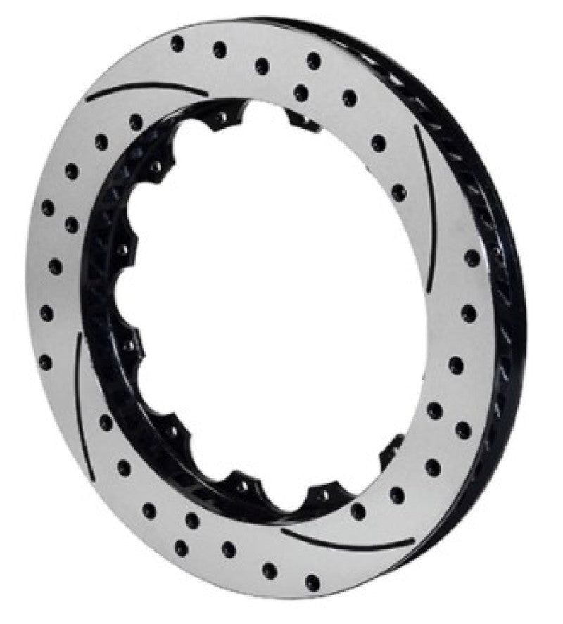 Wilwood SRP48 brake rotor, 12.88 x 1.10-inch, 2-piece drilled rotor for 12-inch, 8.75-inch bolt pattern, black finish.