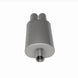 MagnaFlow stainless steel muffler with tip, 14x5x8 inches, featuring dual inlet and outlet pipes for vehicle exhaust systems.