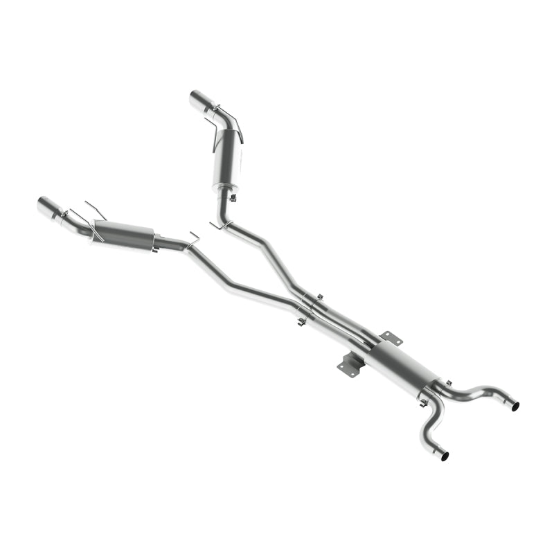 MBRP catback exhaust system with dual round tips for 2010 Chevy Camaro V8 6.2L L99 automatic, T409 stainless steel.