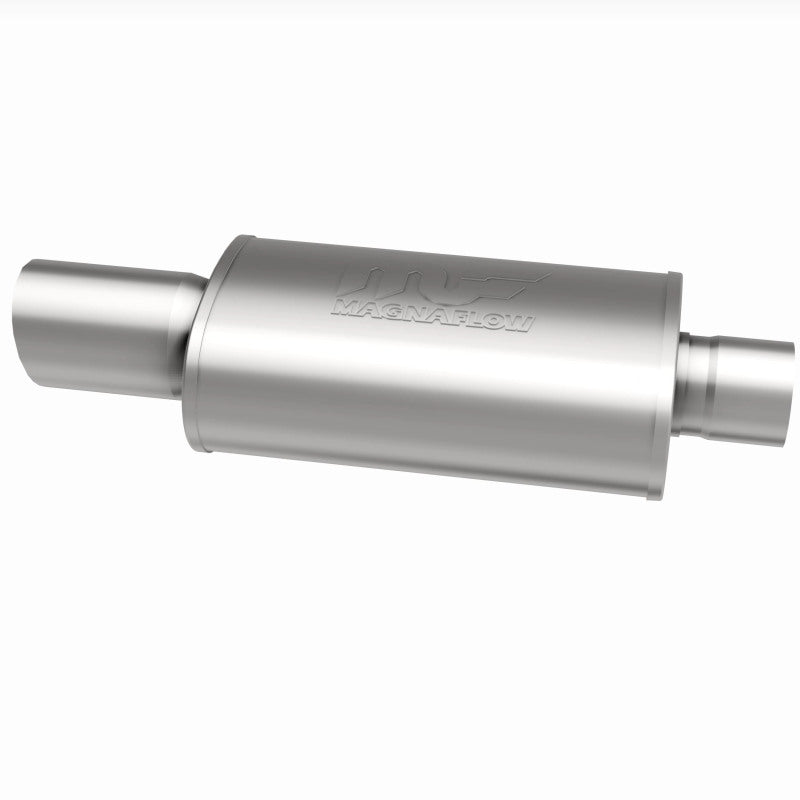 MagnaFlow muffler with tip, model RS 14X5X8, featuring a sleek exhaust tip and durable steel construction for enhanced performance.