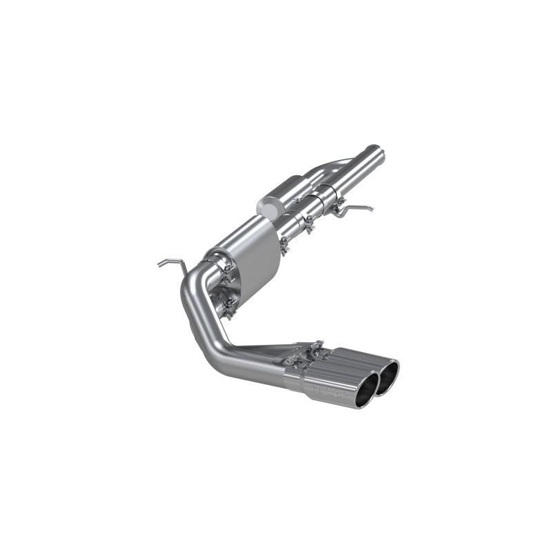 MBRP 09+ Chevrolet Silverado 1500 cat back exhaust system with dual outlet and 4-inch tip, designed for enhanced sound and performance.
