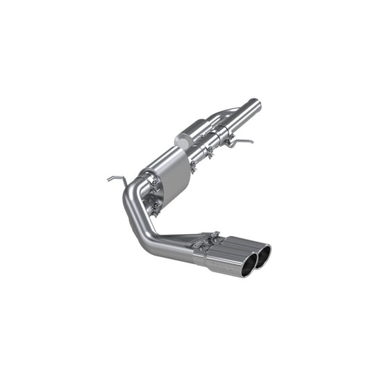 MBRP 09+ Chevrolet Silverado 1500 cat back exhaust system with dual outlet and 4-inch tip, designed for enhanced sound and performance.