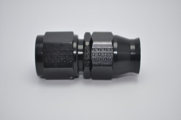 Fragola -10AN real street straight hose end fitting in black for PTFE hoses, made for high-performance automotive fuel and oil systems.